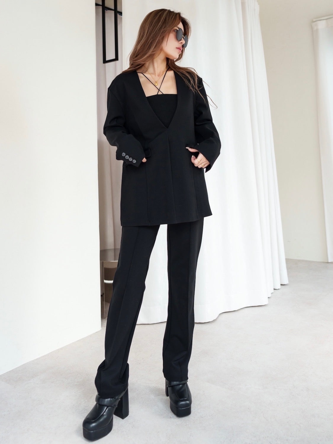 Vネック スムース Set-up