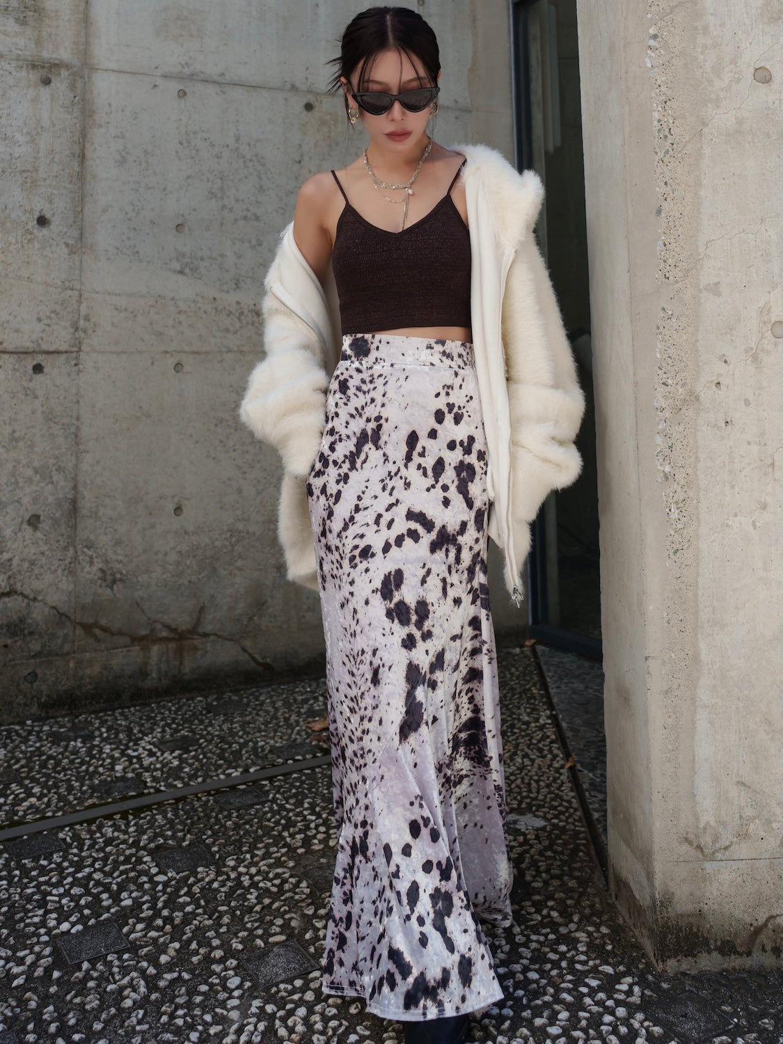 レオパード CRASH VELOUR マーメイドスカート