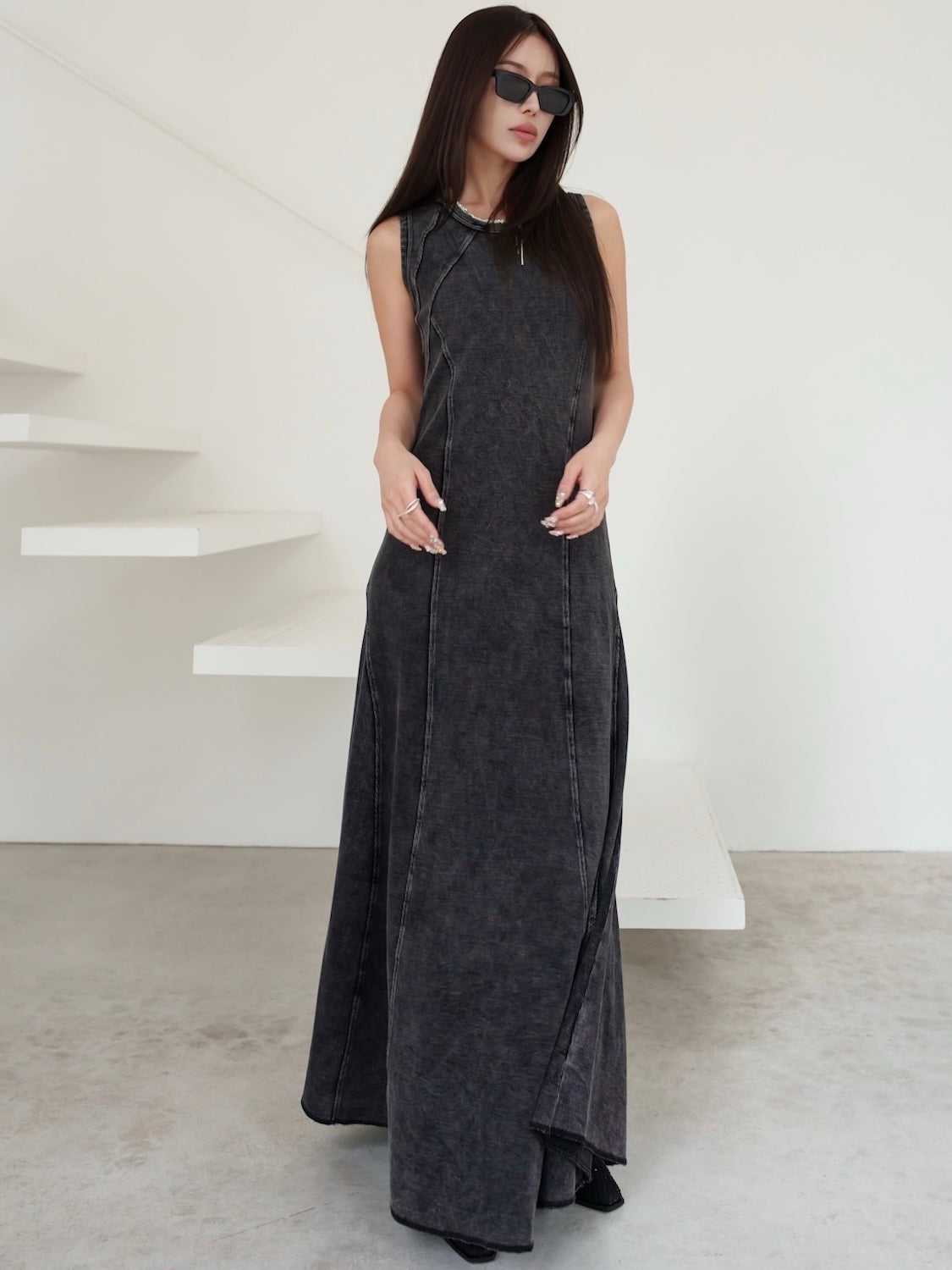 ピグメント Rib フレア ワンピース