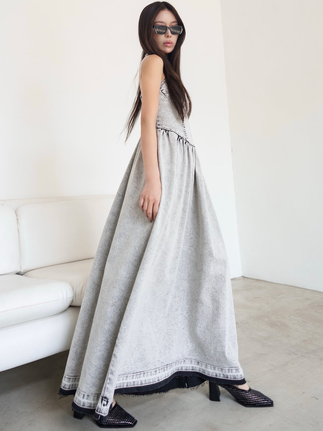 コルセットライク フレア DENIM Dress