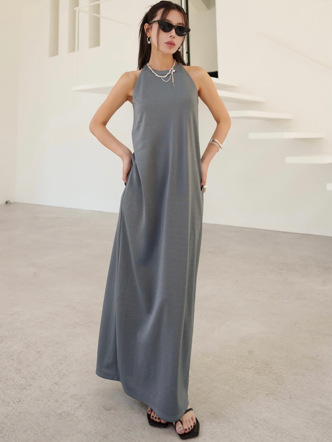 Basic ラメ カットソー ワンピース