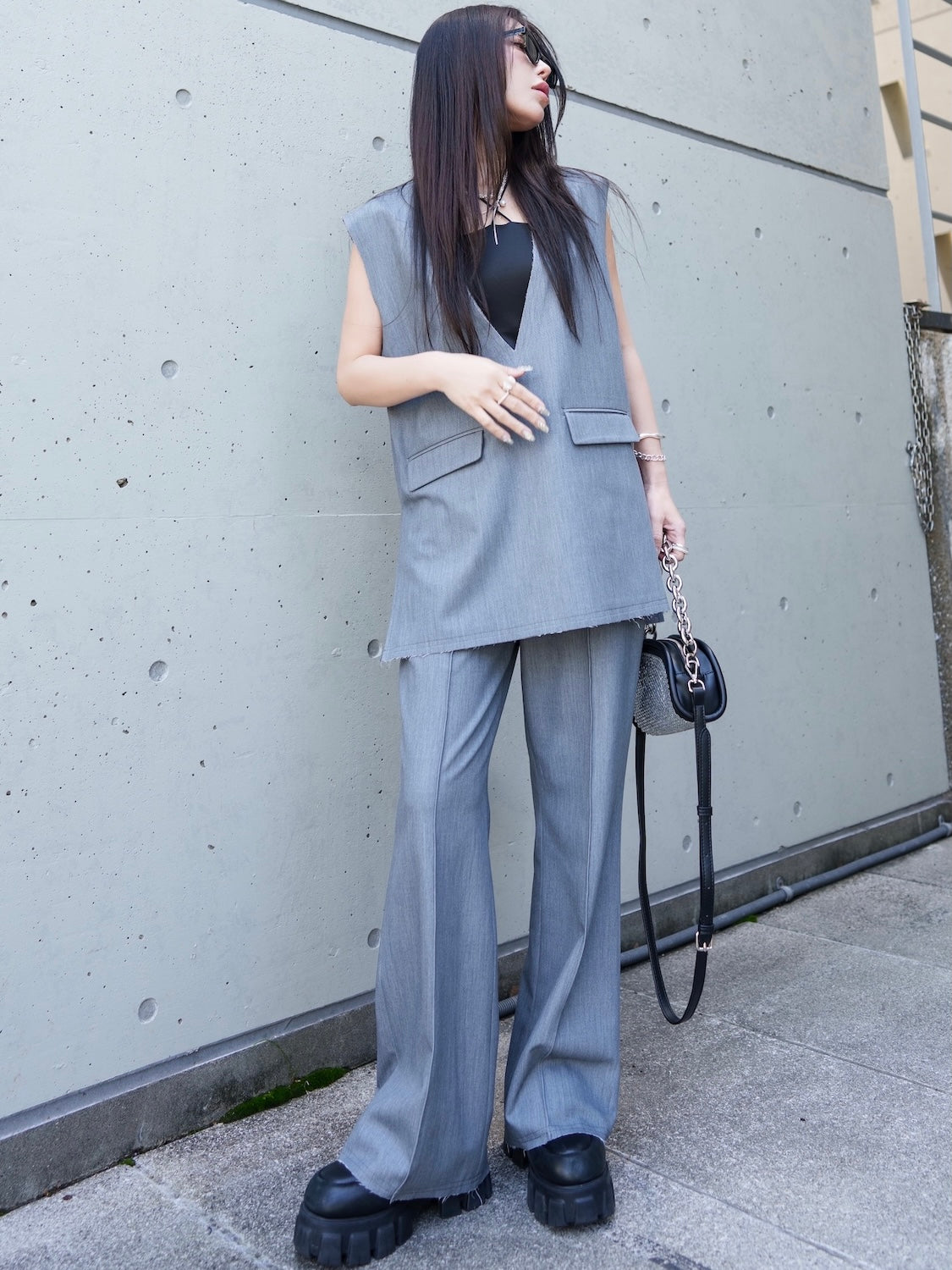 Vネック ベスト セットアップ