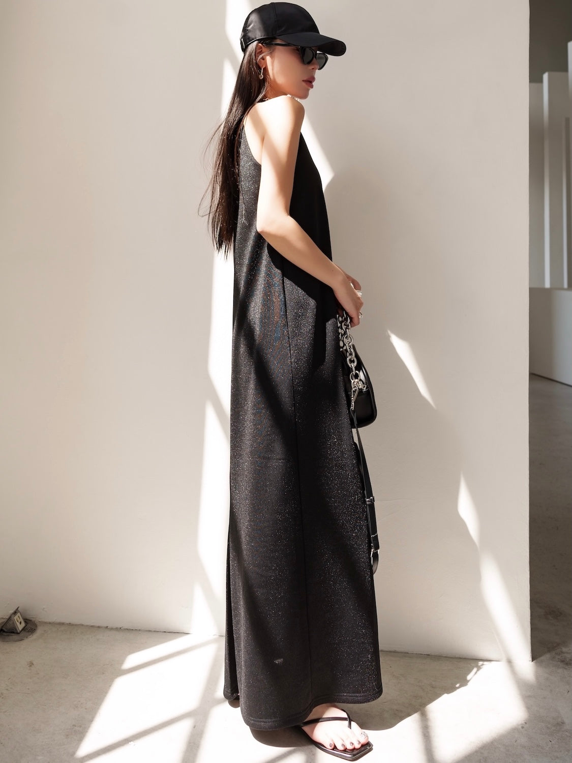 Basic ラメ カットソー ワンピース