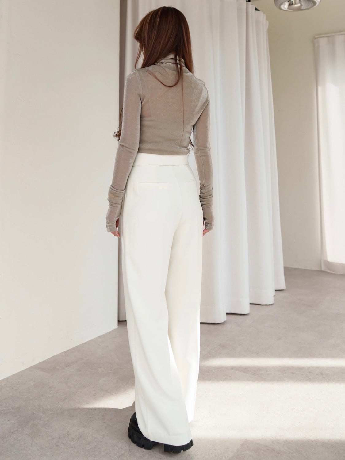 Design Waist Wide Pants