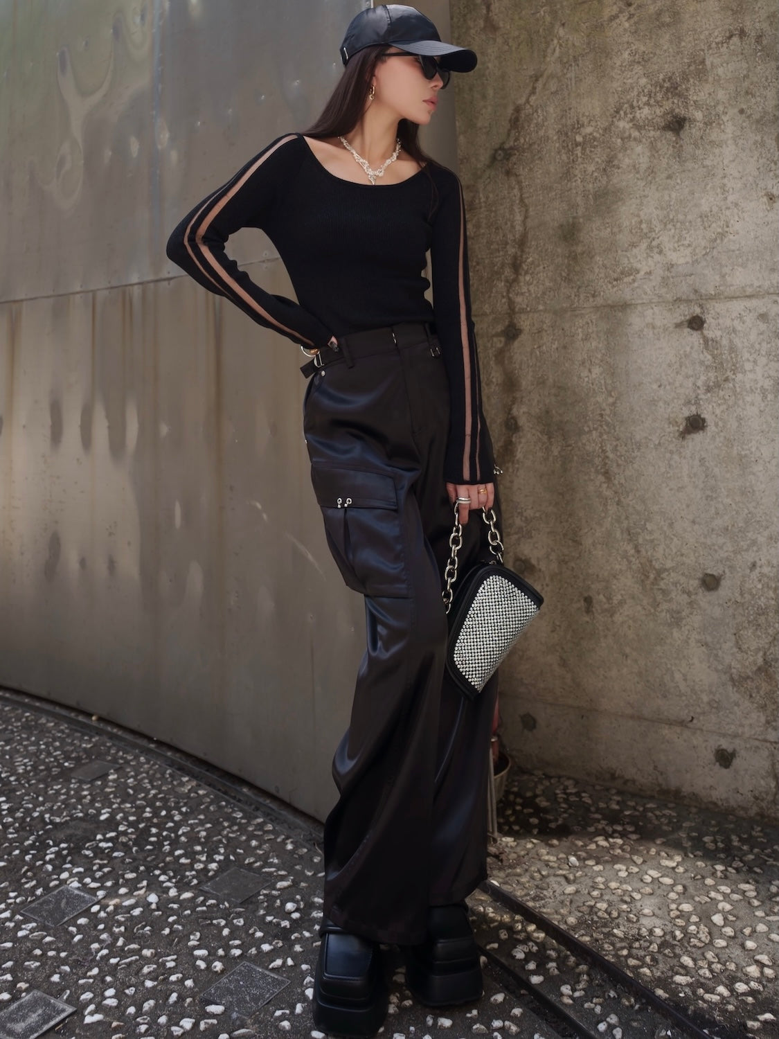 シアー Double ライン ラメニット