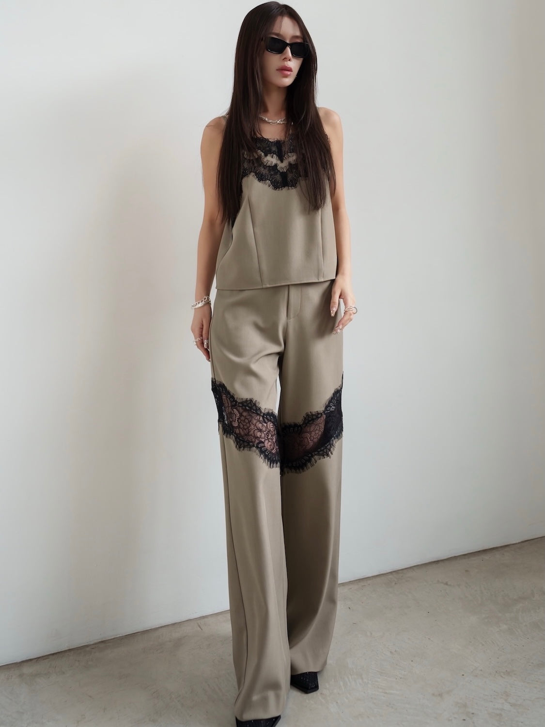 Lace Switch Wide Slacks