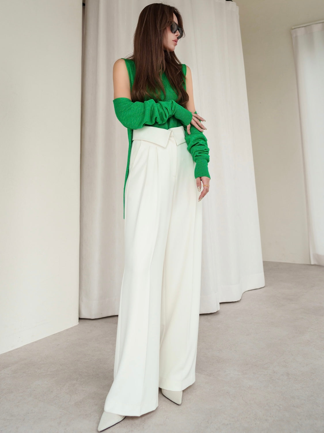 Design Waist Wide Pants