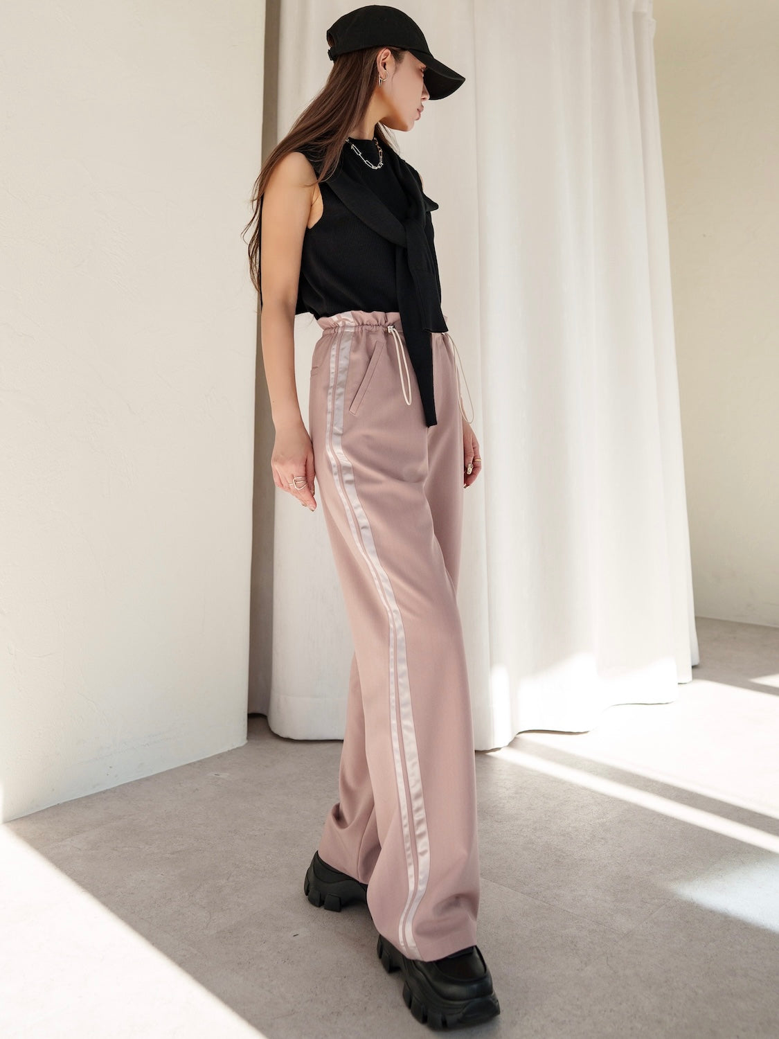 Waist Draw Line Pants