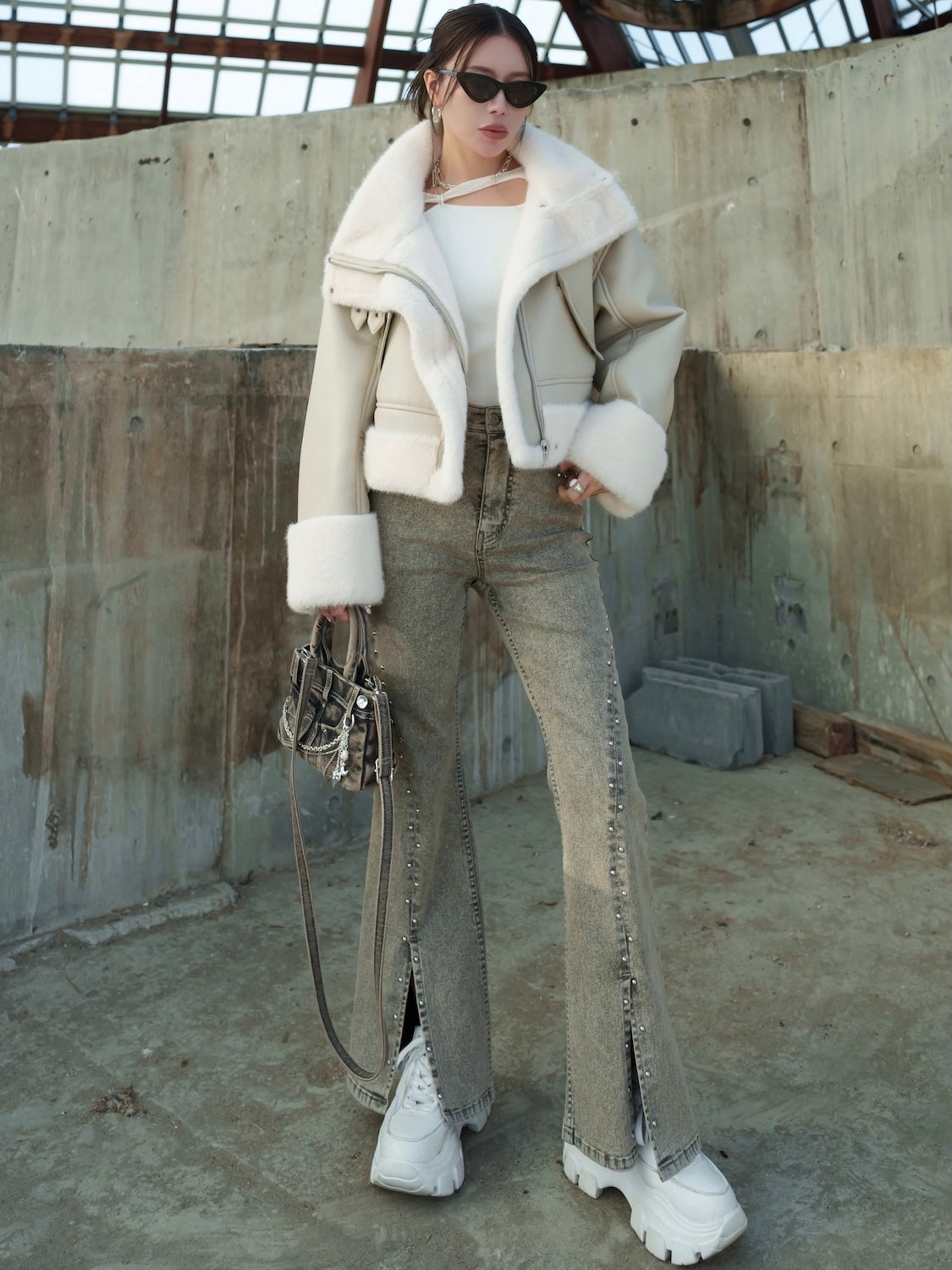 リバーシブル ボンディング Furジャケット