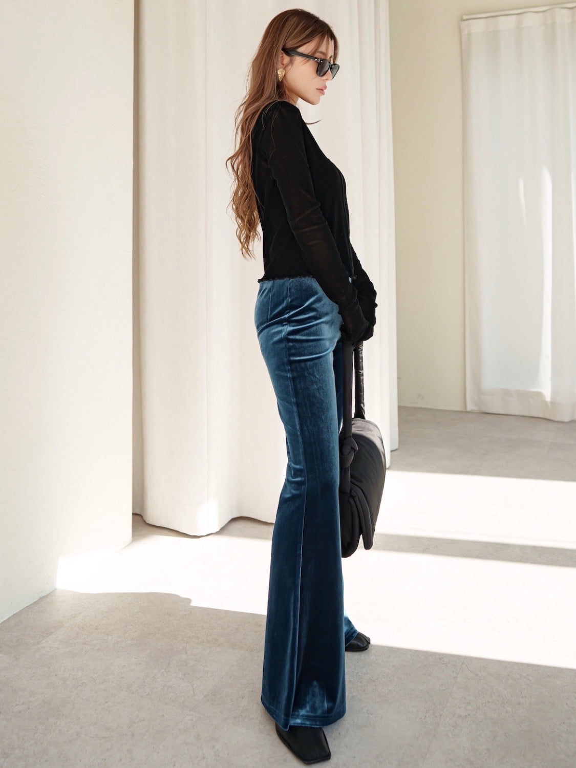 Tulle Flocked Sheer Top