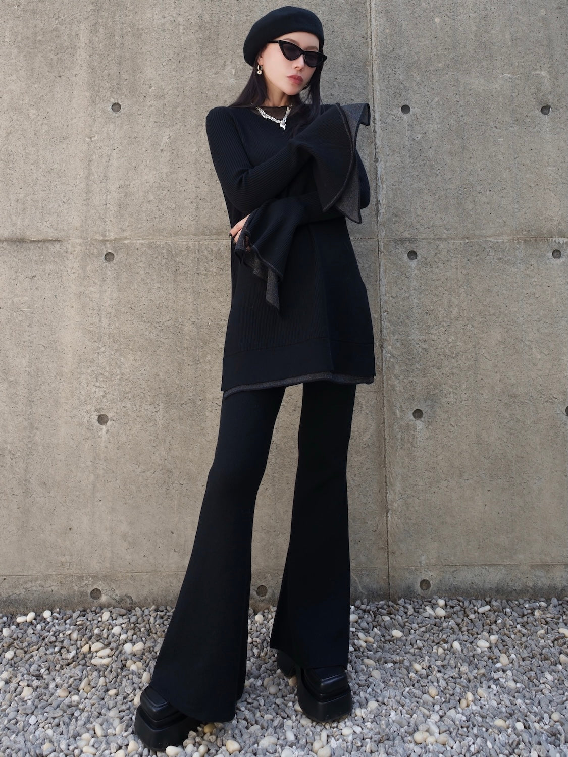 Sheer レイヤーカフス KNIT セットアップ