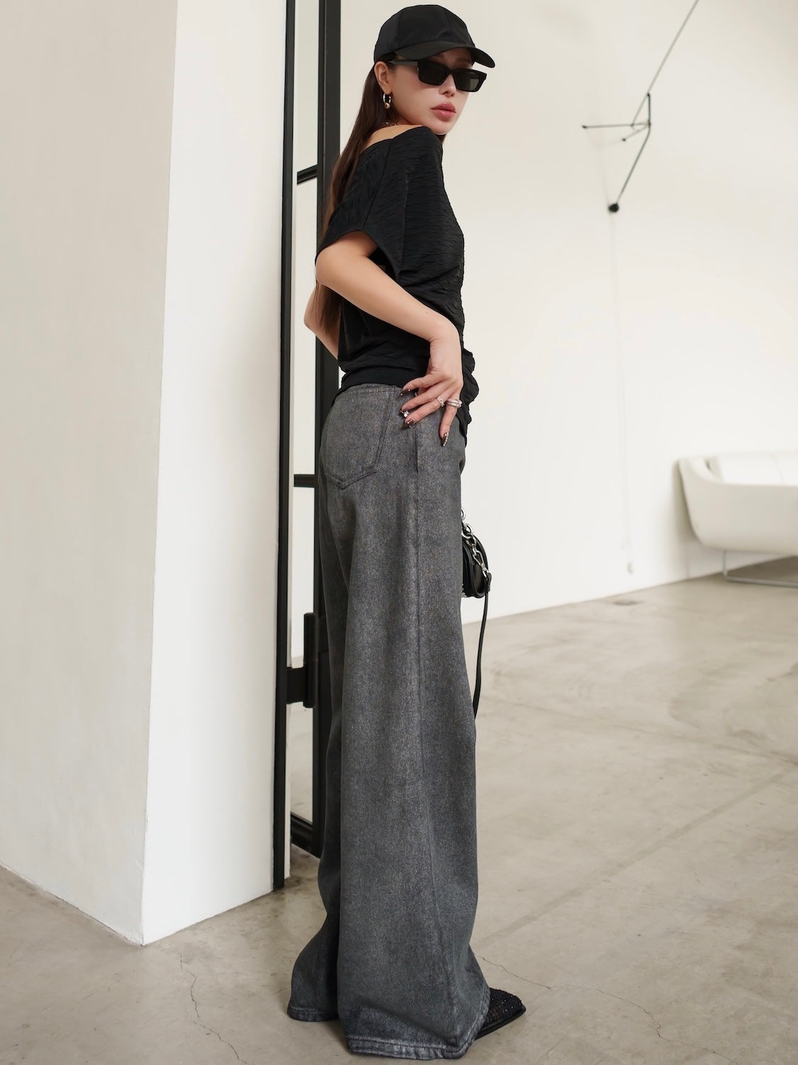 アシンメトリー リップル トップス