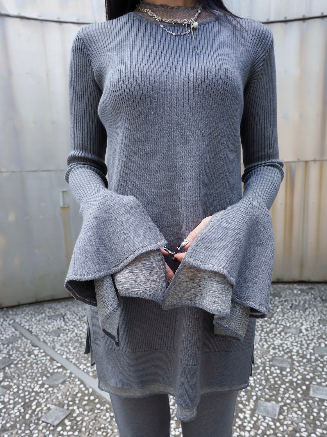 Sheer レイヤーカフス KNIT セットアップ