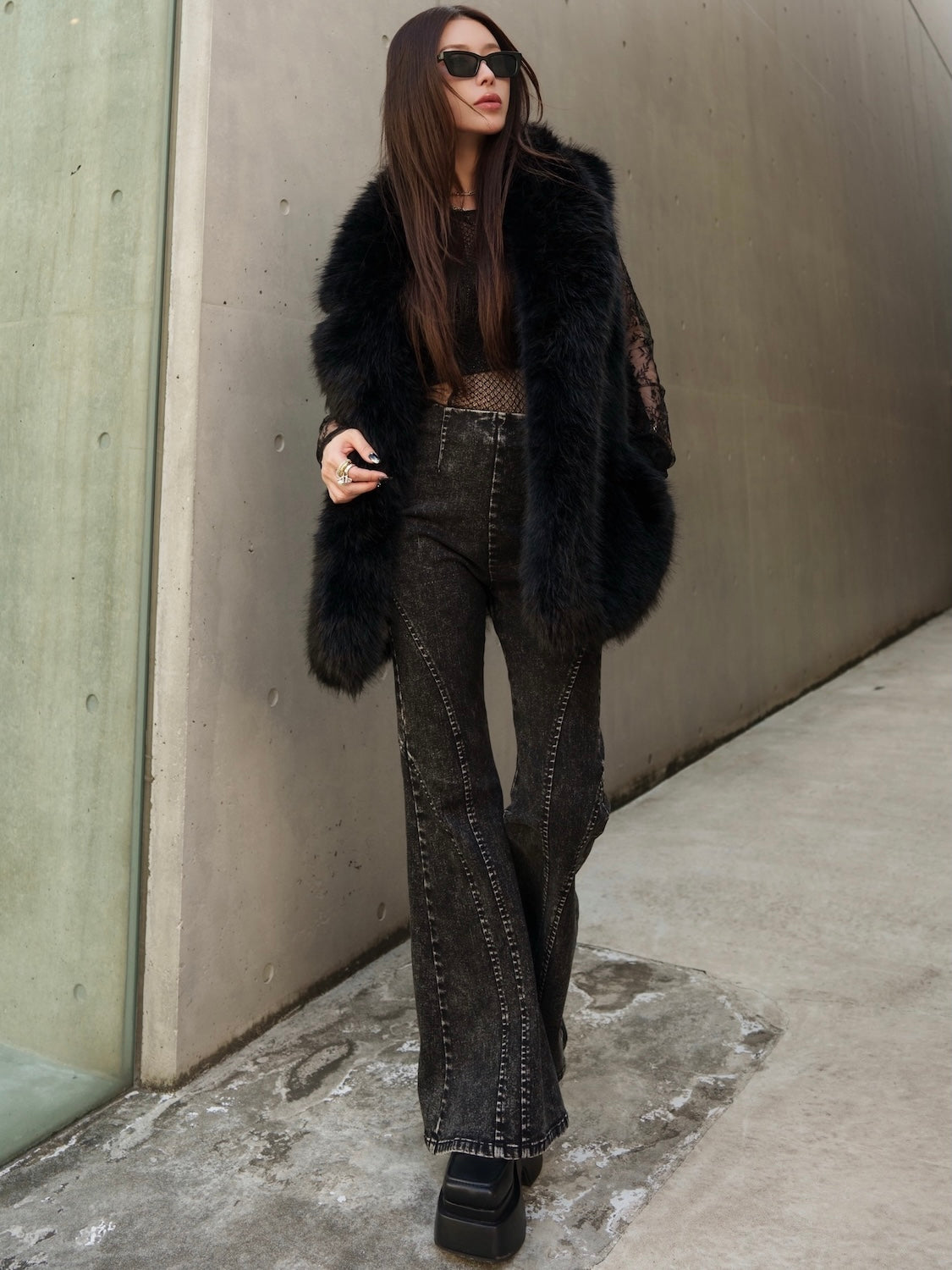 Suede ボンディング Fur ベスト