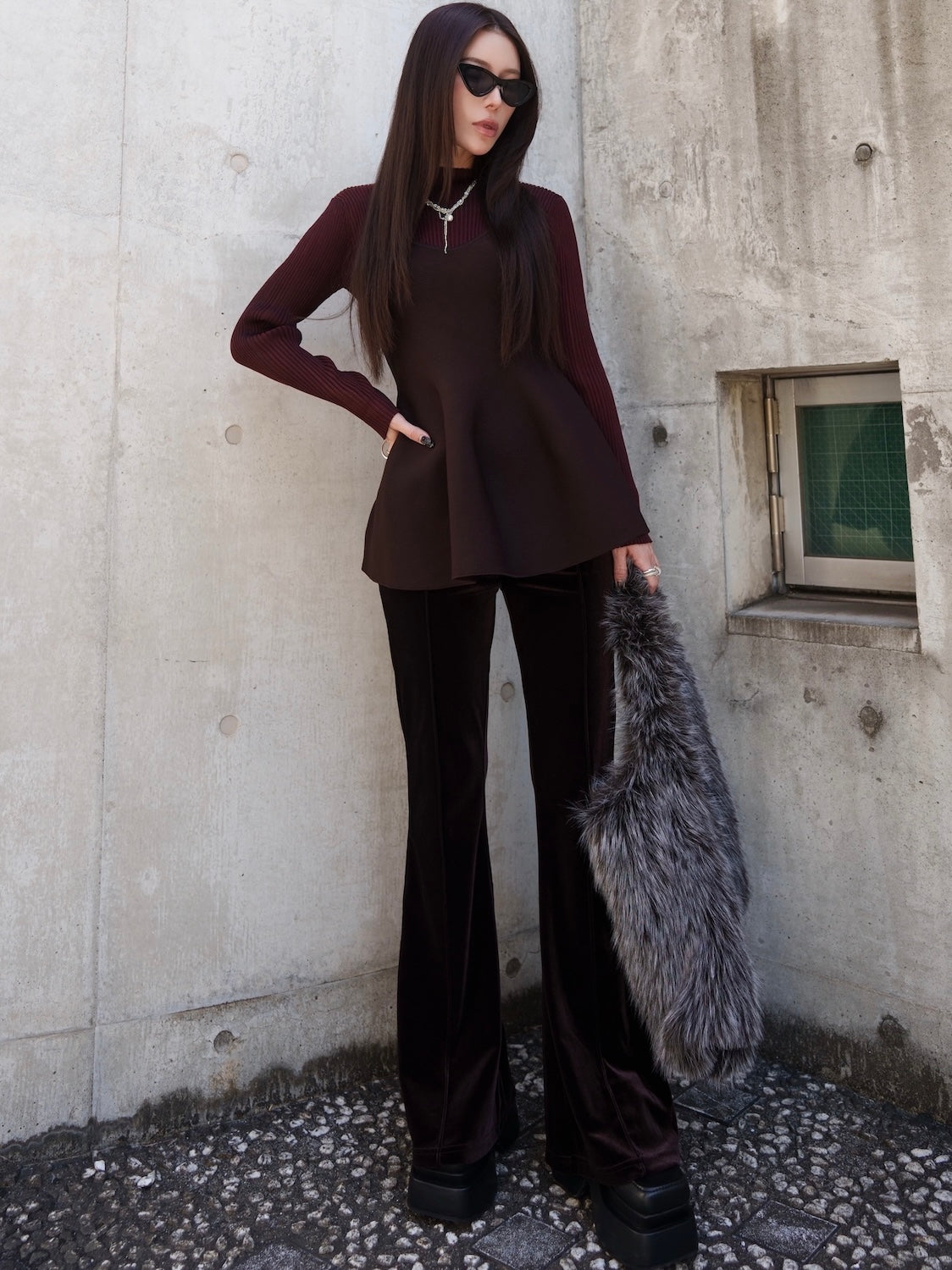 グラデーション Fur トートバッグ