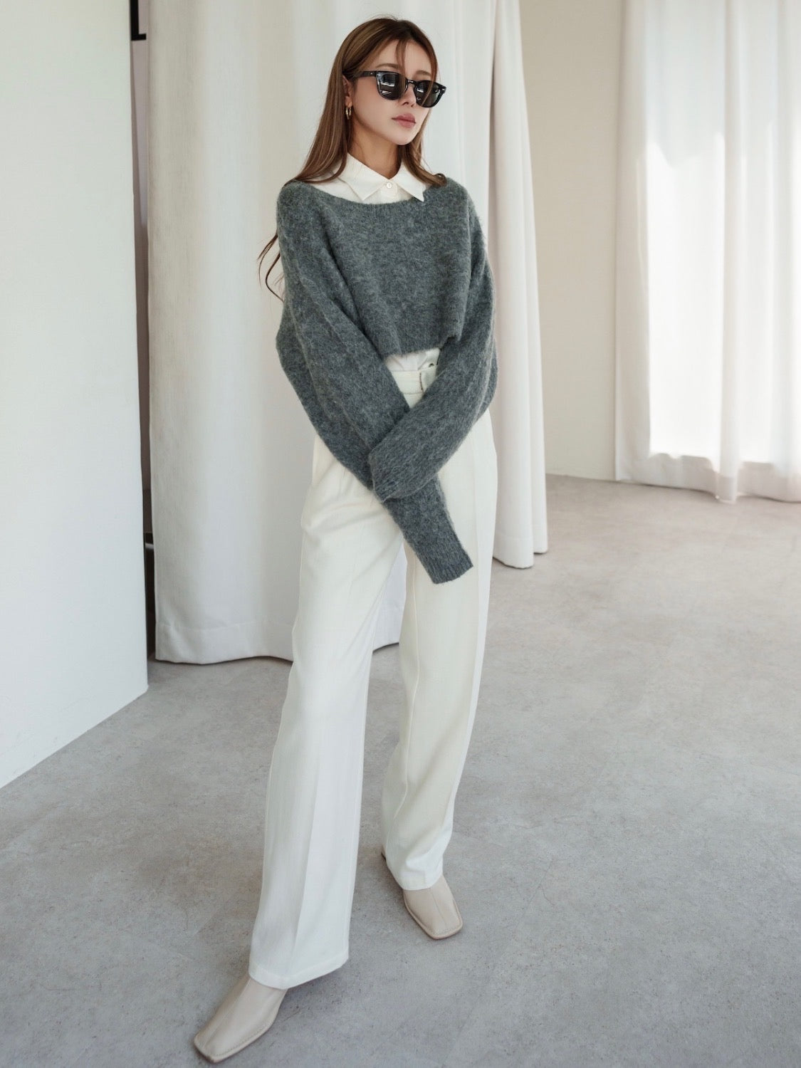 Wool ツイル ワイド スラックス