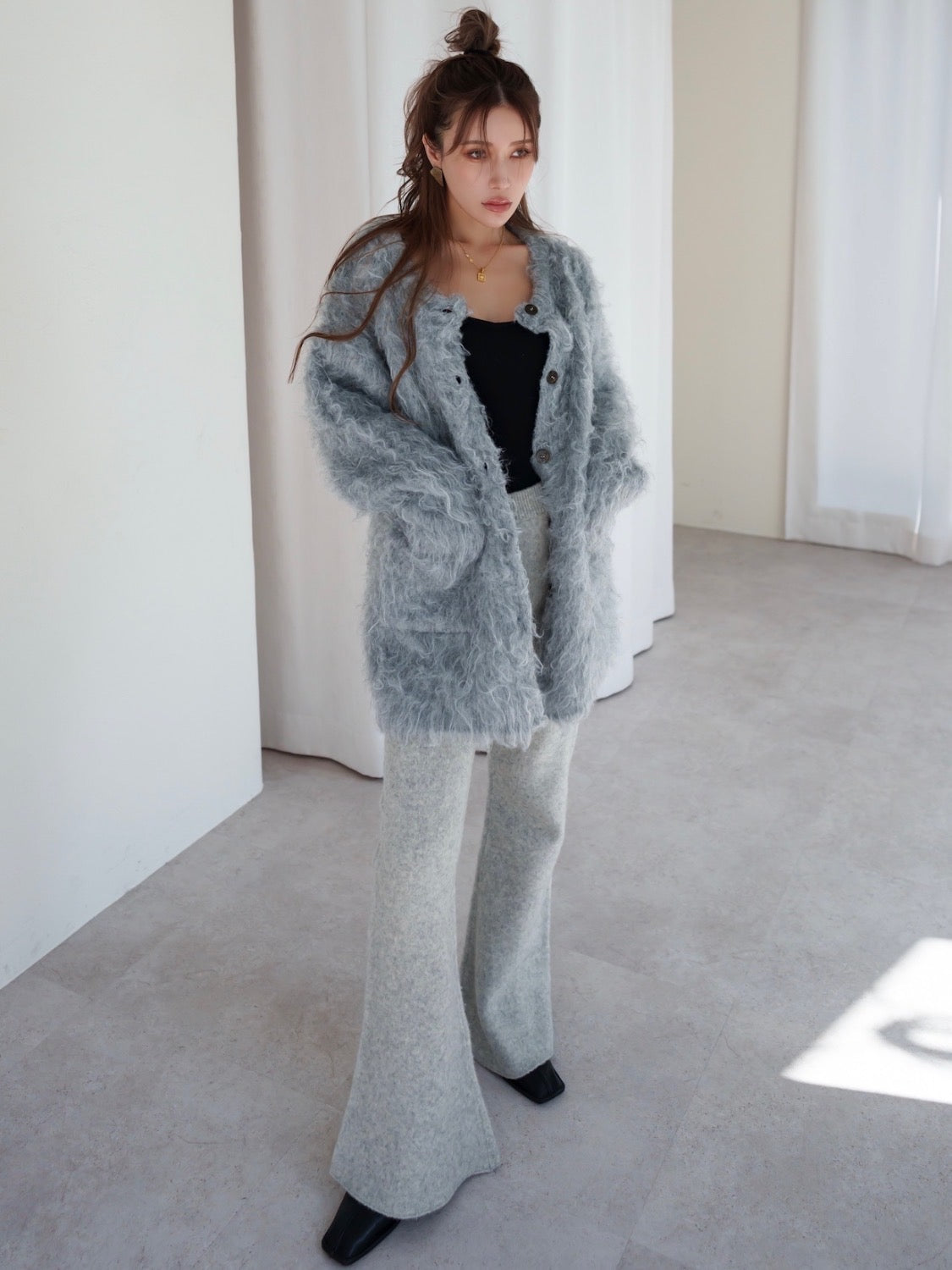 Wool Fur Cardigan
