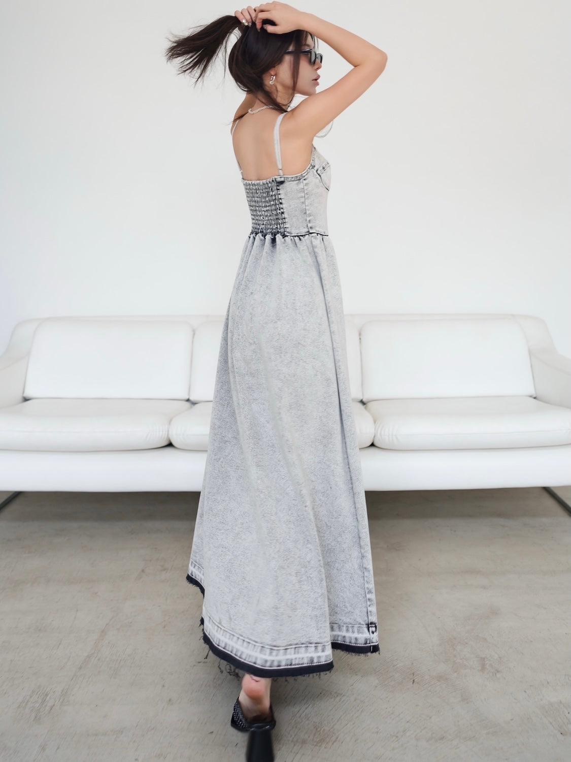 コルセットライク フレア DENIM Dress