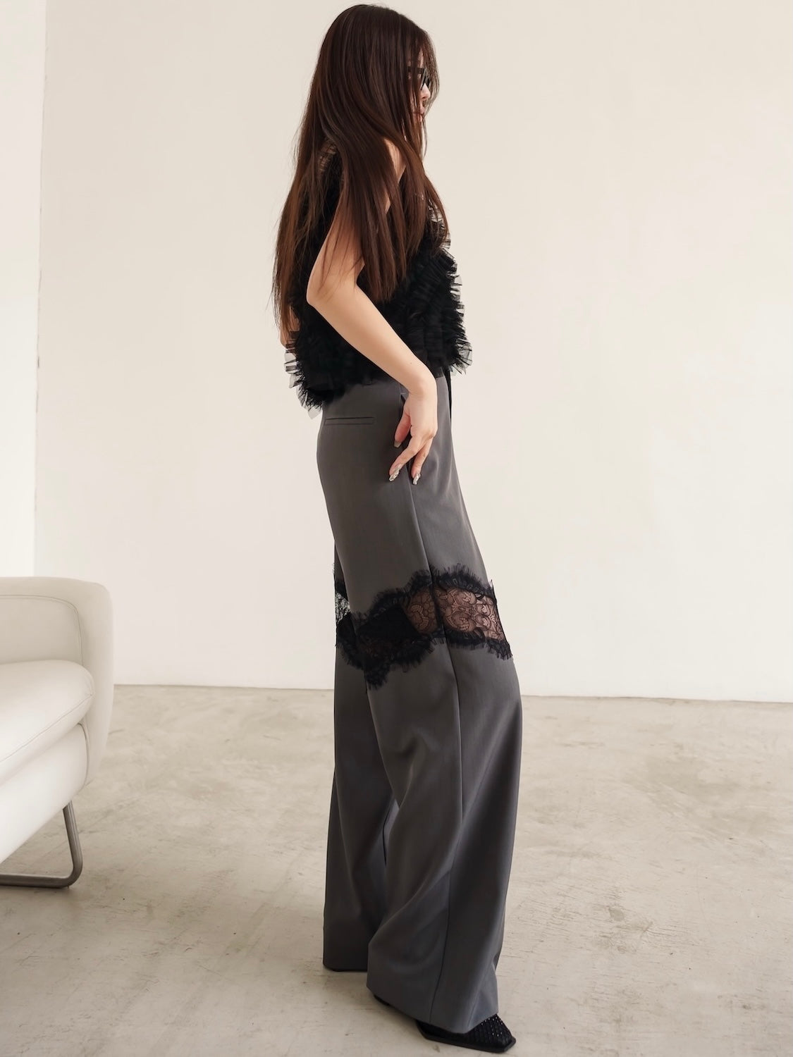 Lace Switch Wide Slacks