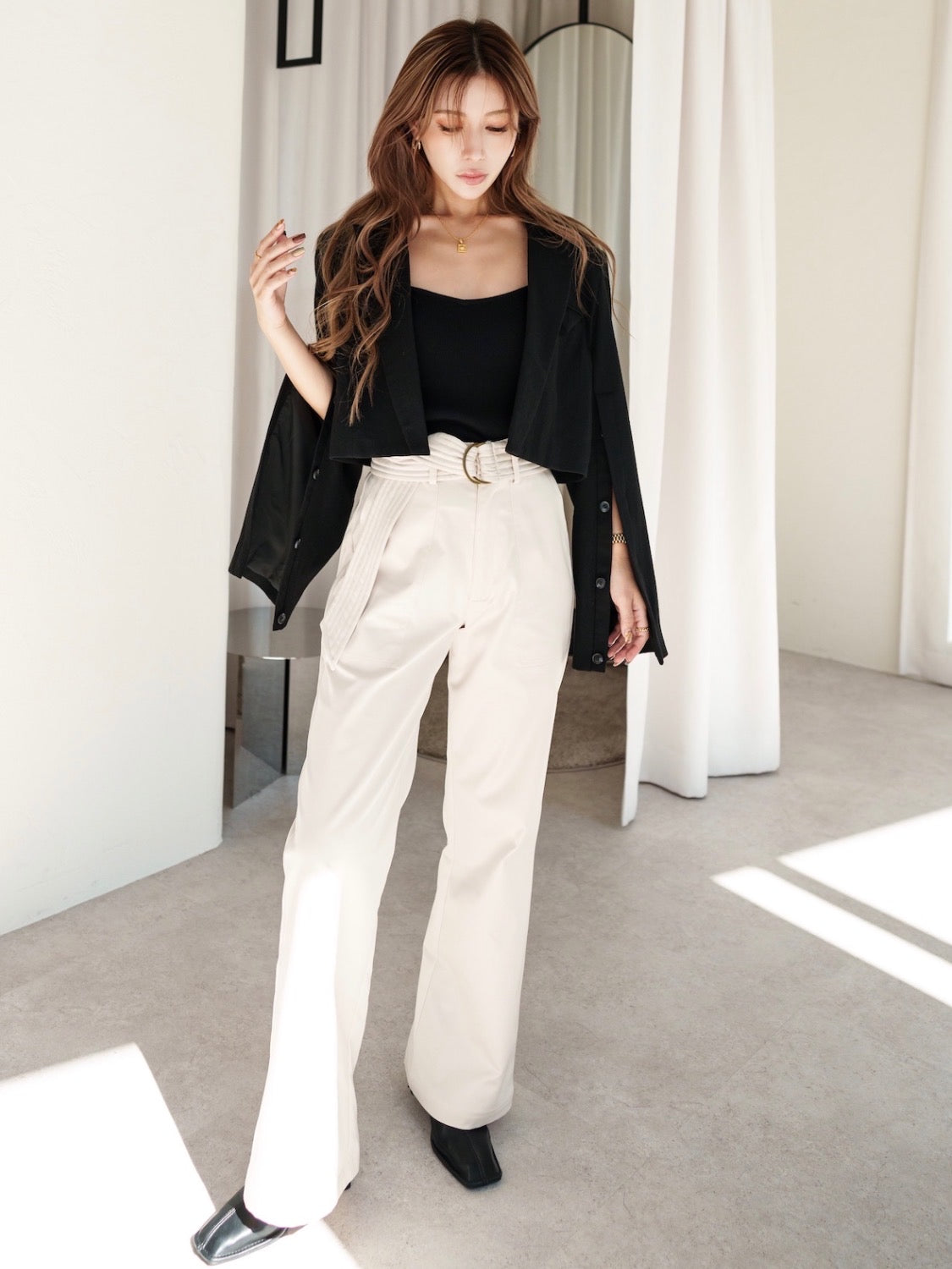 Wool twill short jacket