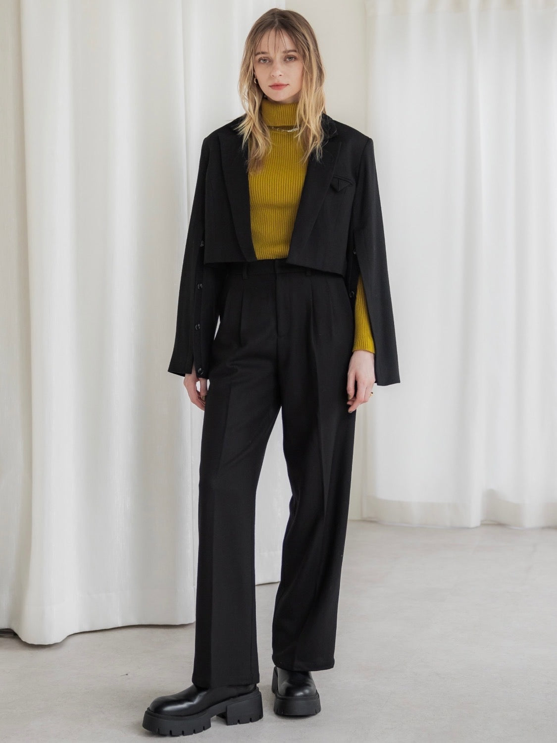 Slit Turtle Knit Top