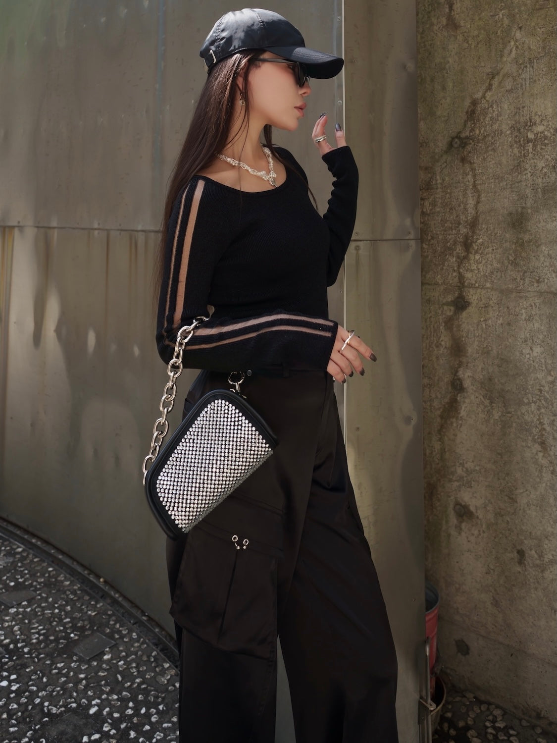 シアー Double ライン ラメニット