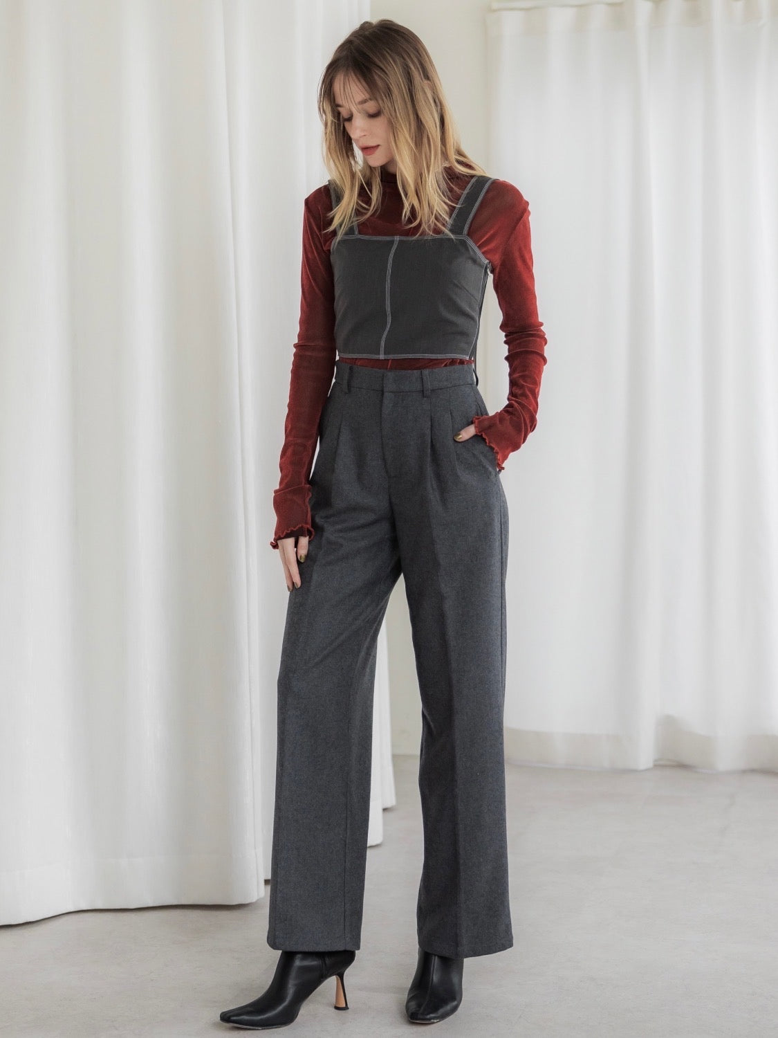 Stitched Back-shirring Bustier