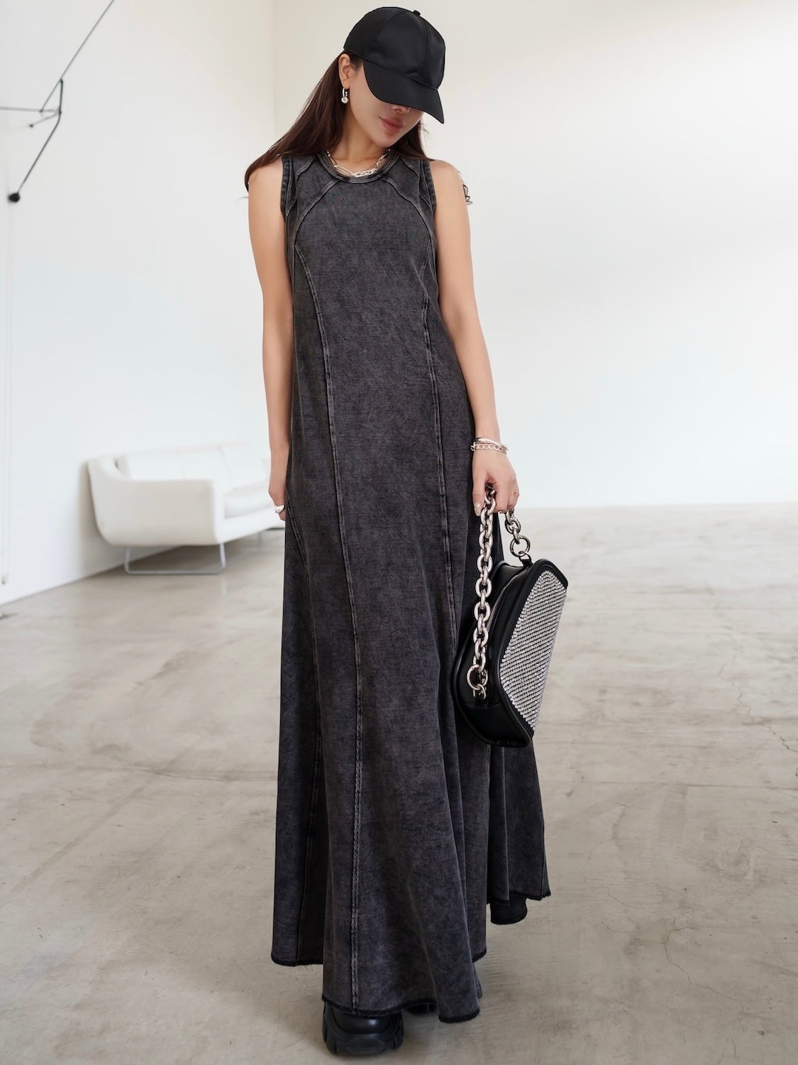 ピグメント Rib フレア ワンピース