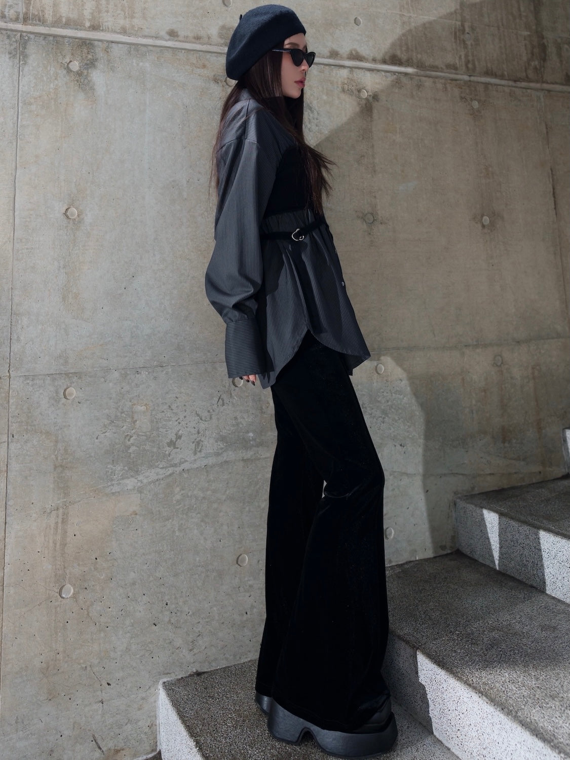 Relax フレア ベロアパンツ