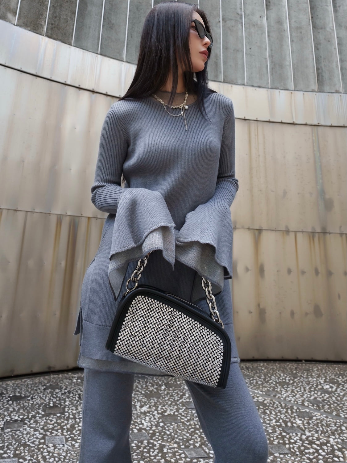 Sheer レイヤーカフス KNIT セットアップ