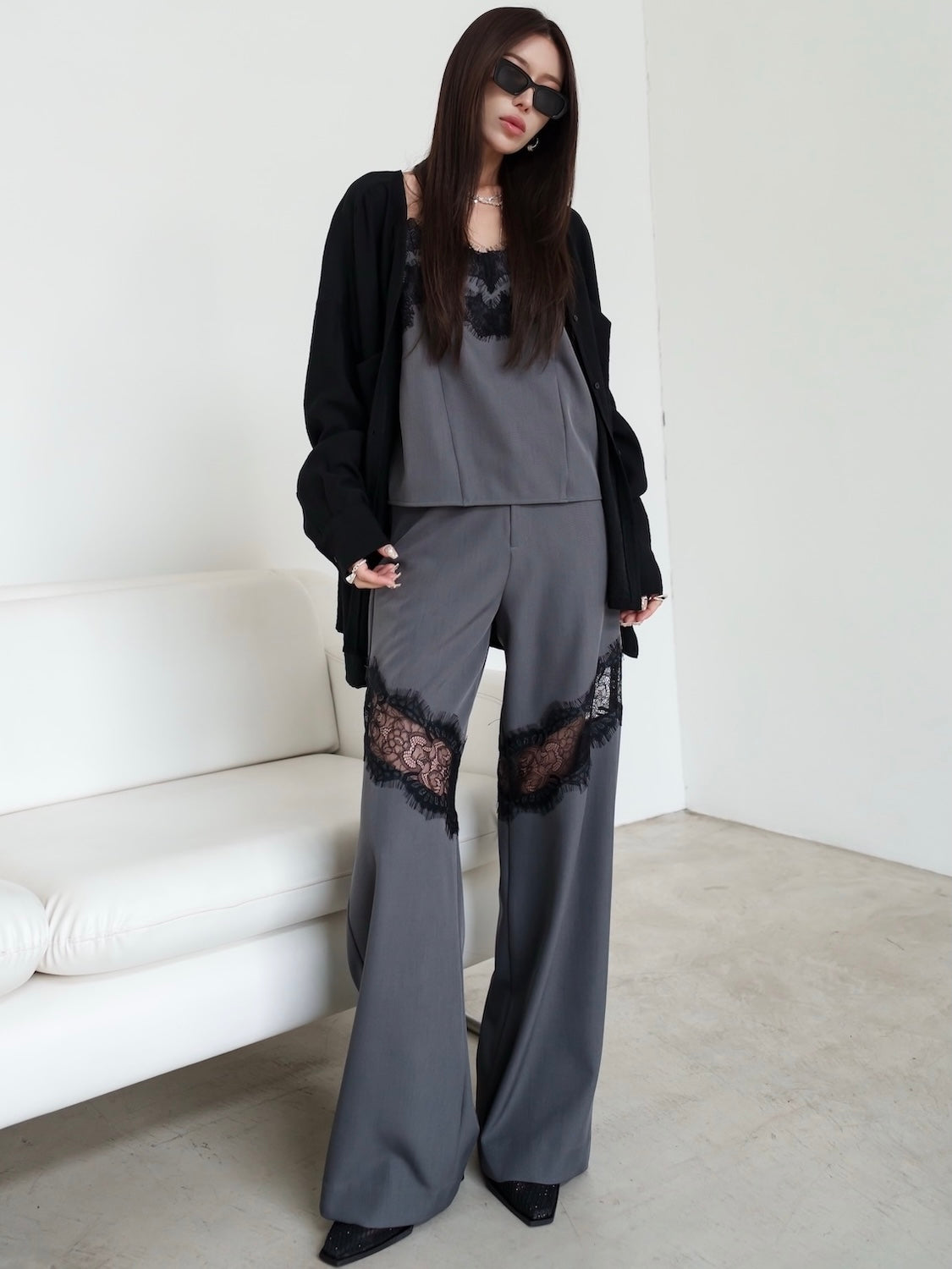 Lace Switch Wide Slacks