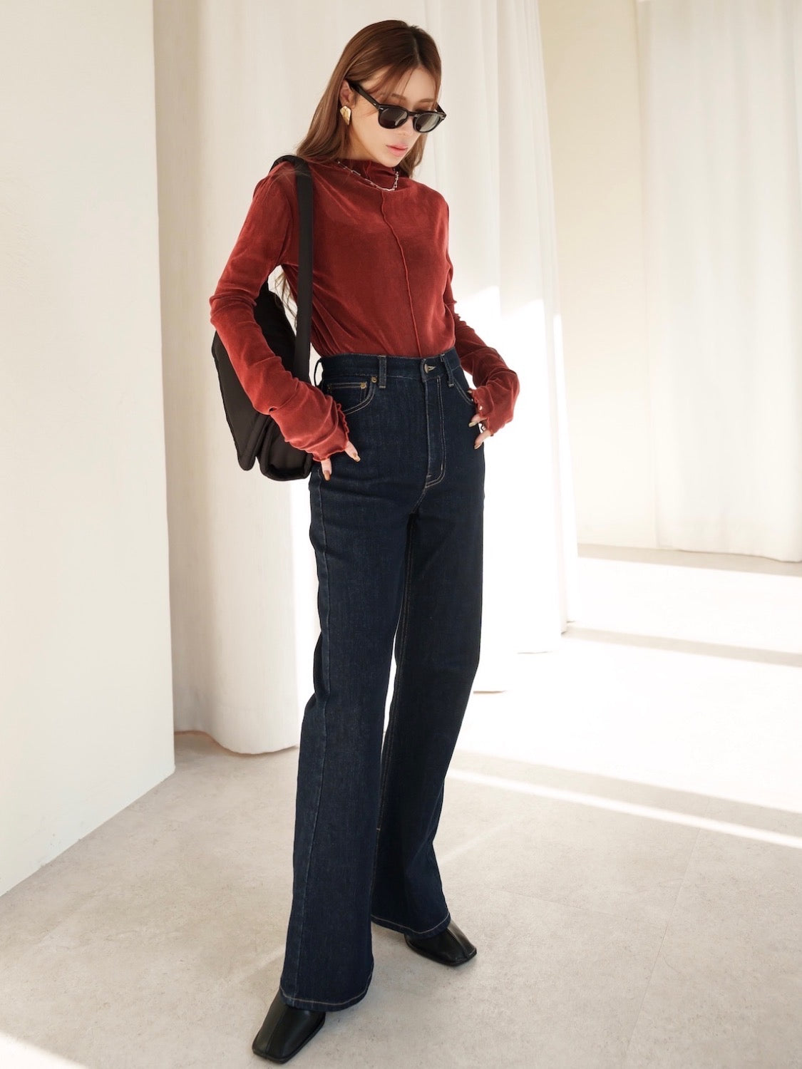 Tulle Flocked Sheer Top