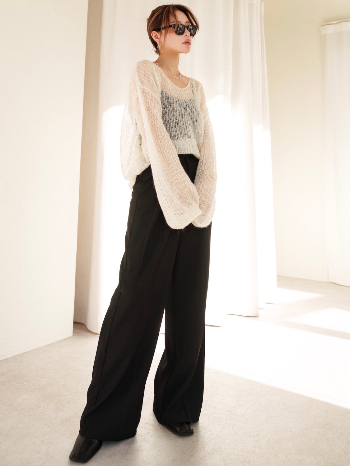 Design Waist Wide Pants