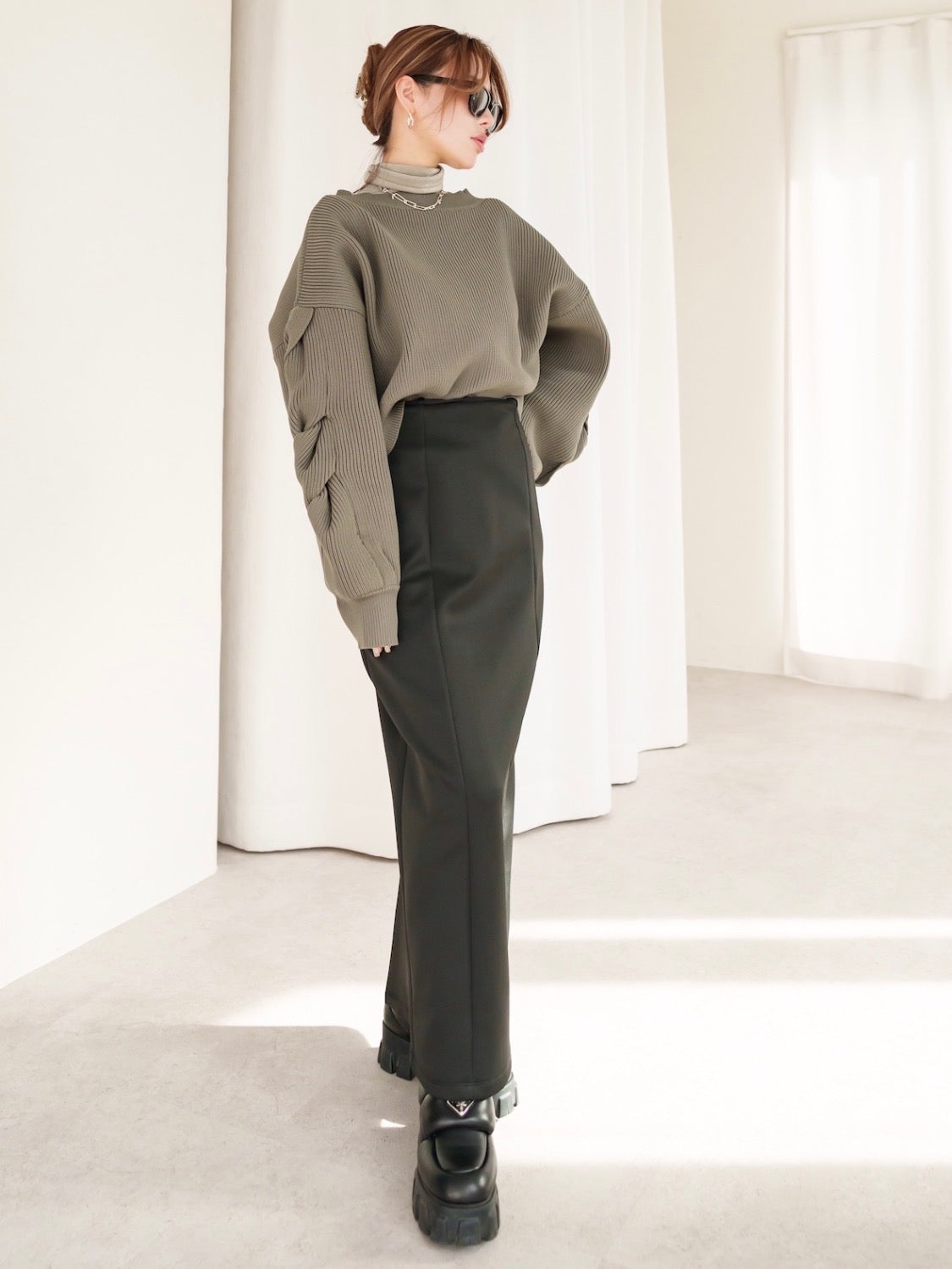 2way sleeve design cardigan