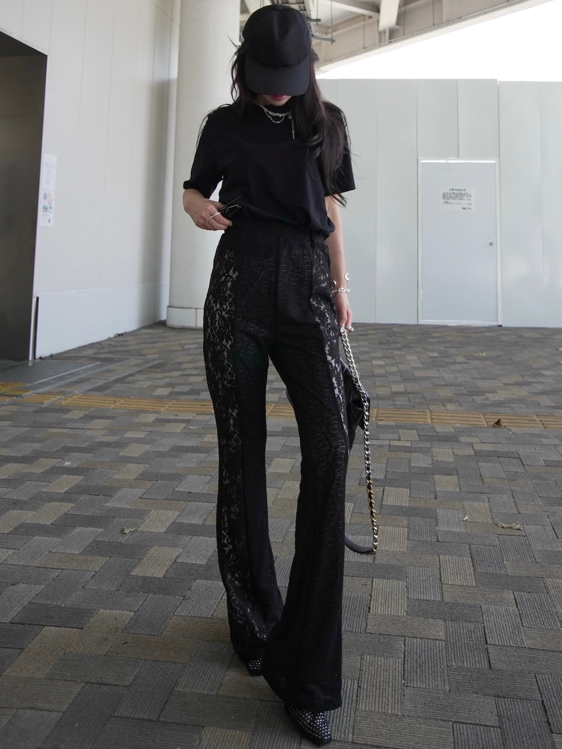 Stretch レース フレアパンツ