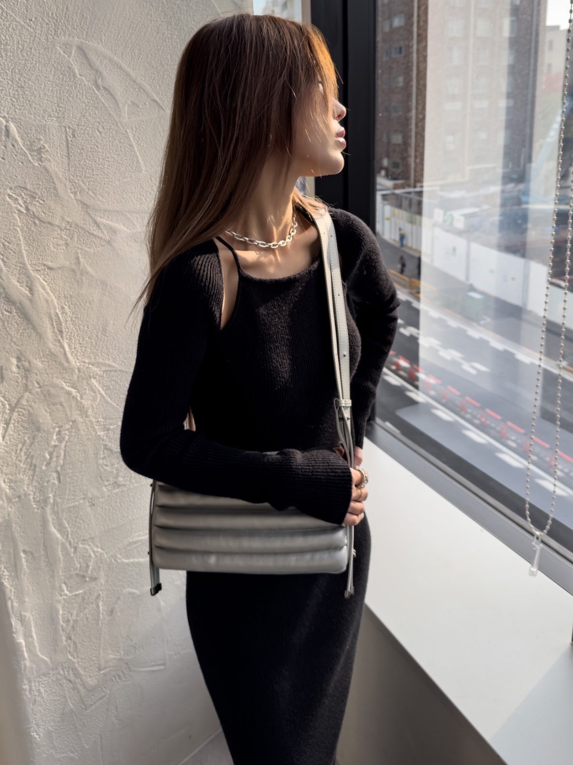Quilted leather shoulder bag