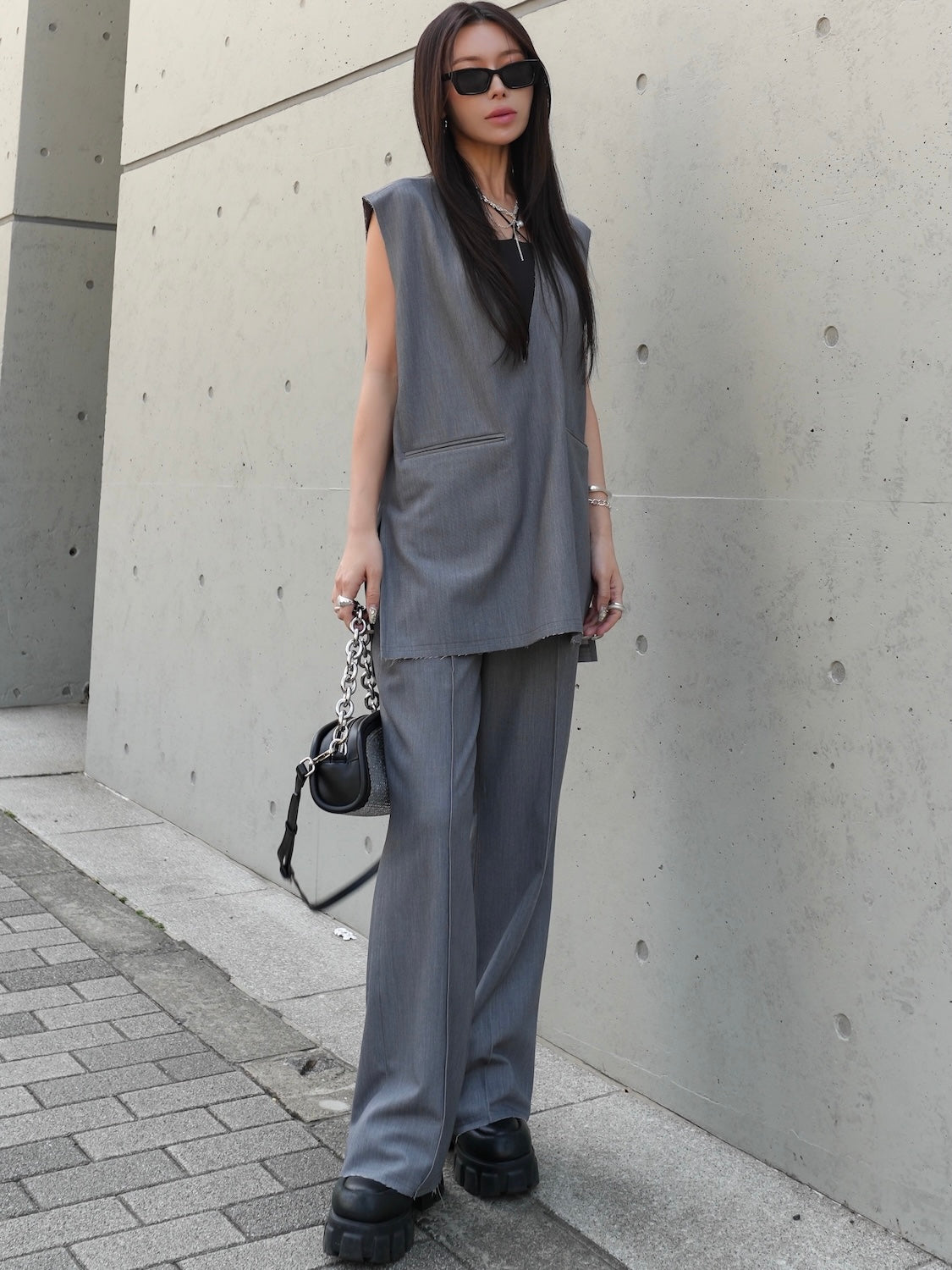 Vネック ベスト セットアップ