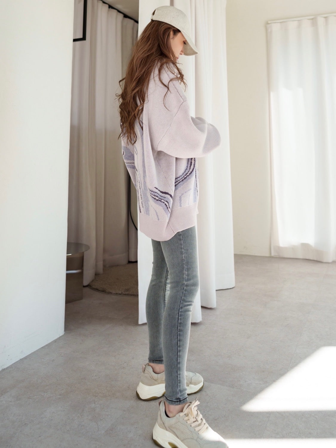 Marble Long-sleeve Pullover
