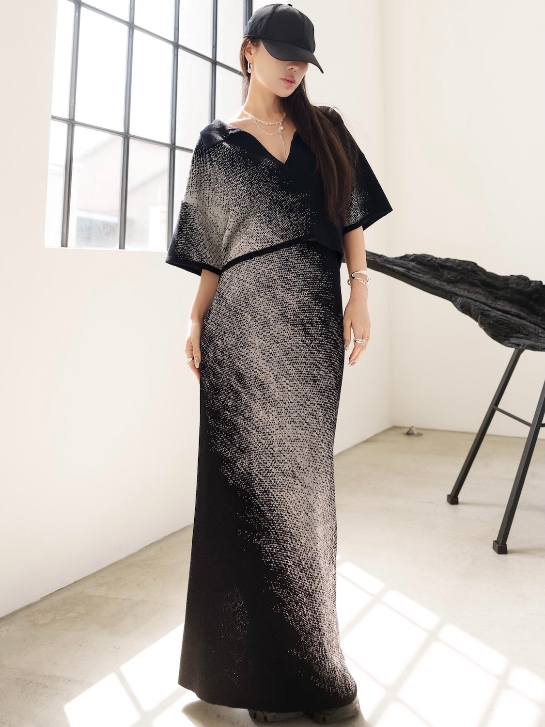 グラデーション ラメ KNIT スキッパー Set-up