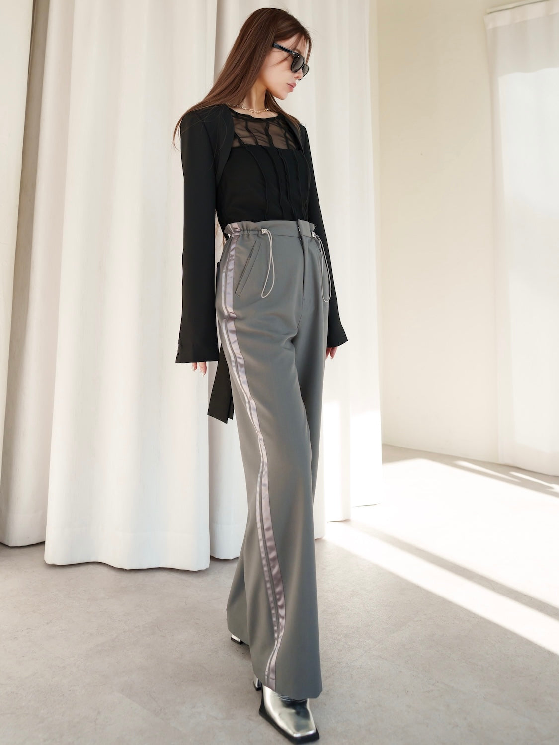 Waist Draw Line Pants