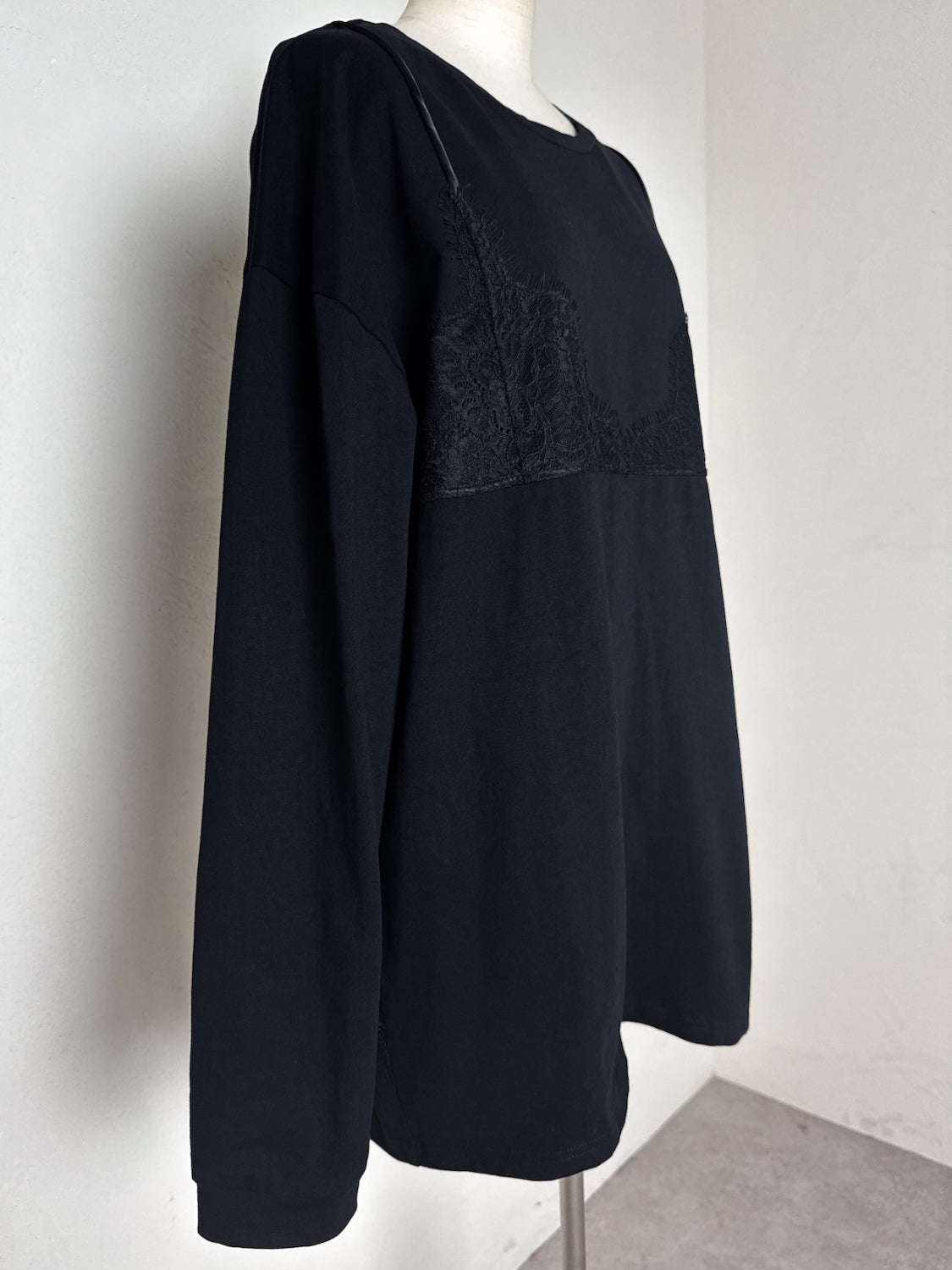 Washed レースビスチェ ロング Tシャツ