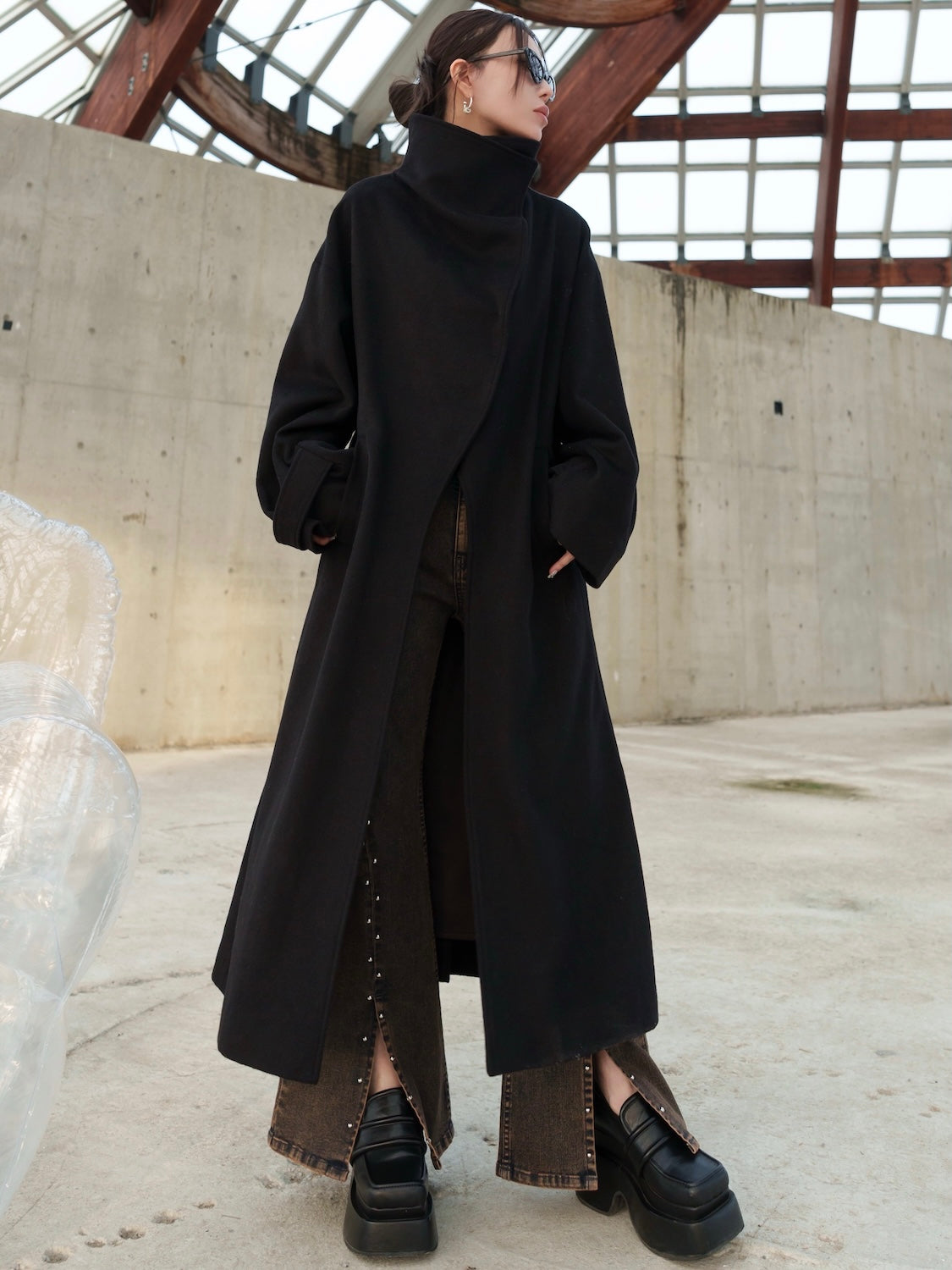 フロントカット スタンド WOOL コート