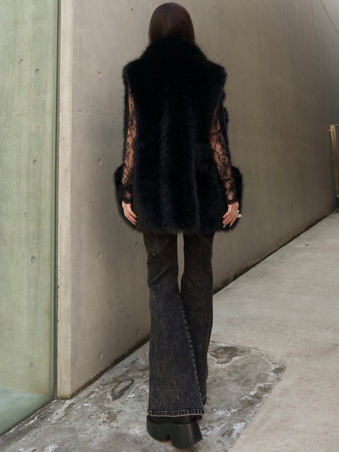 Suede ボンディング Fur ベスト