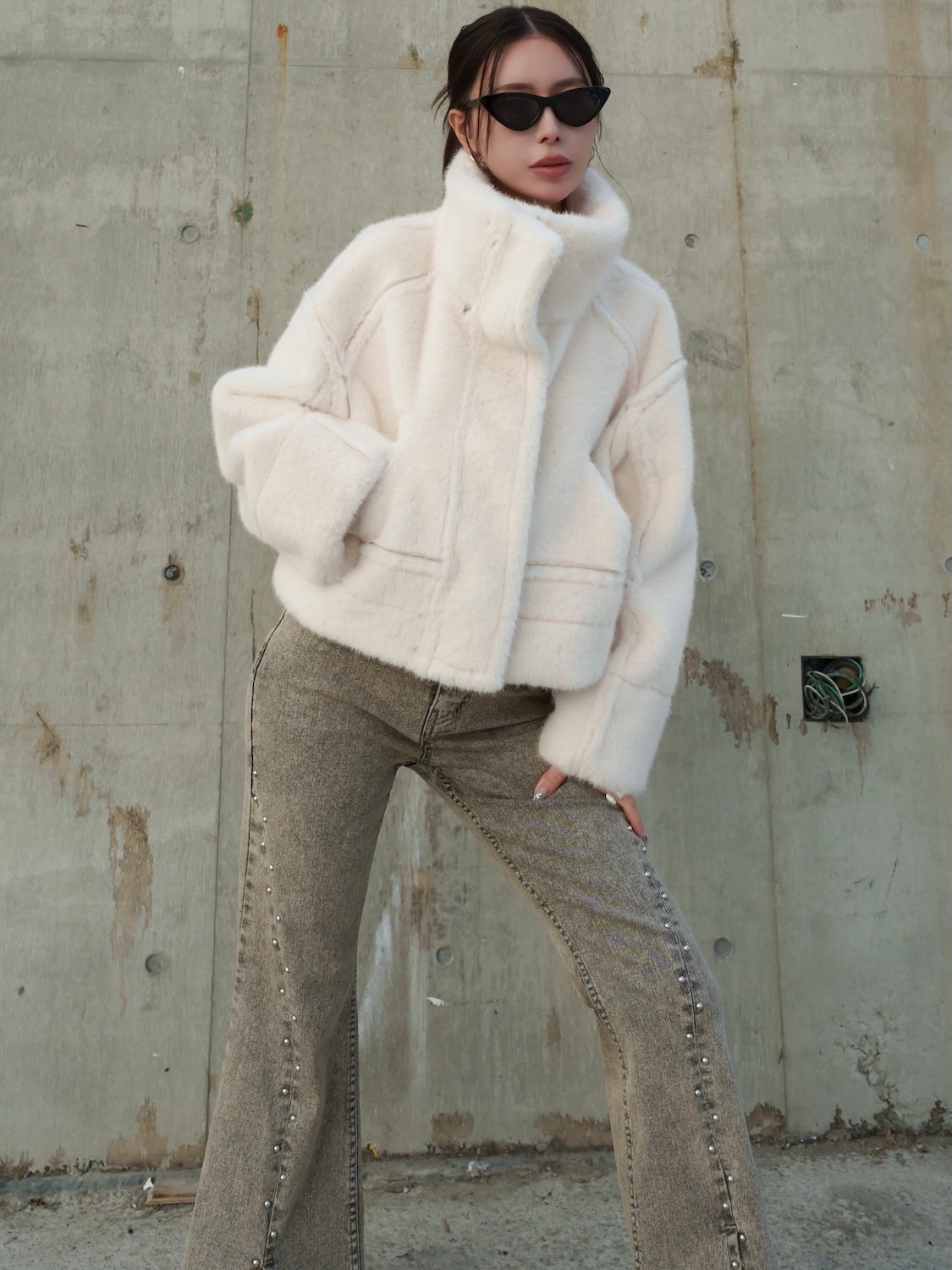 リバーシブル ボンディング Furジャケット