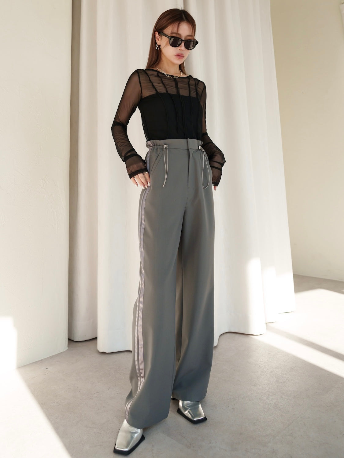 Waist Draw Line Pants