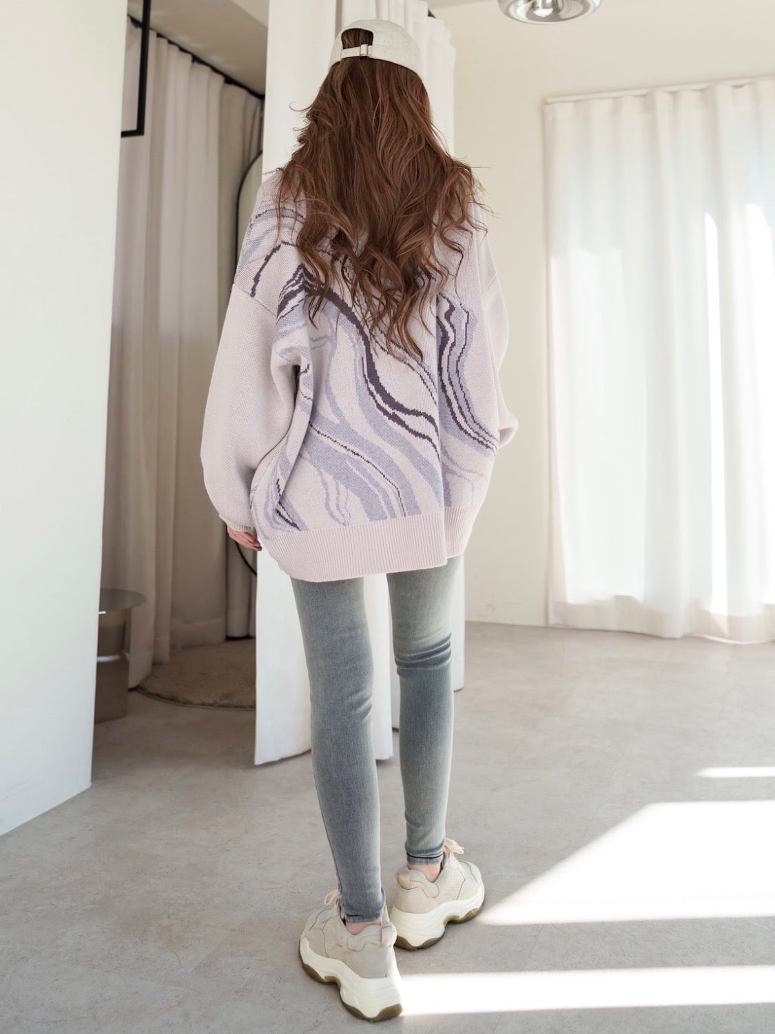 Marble Long-sleeve Pullover
