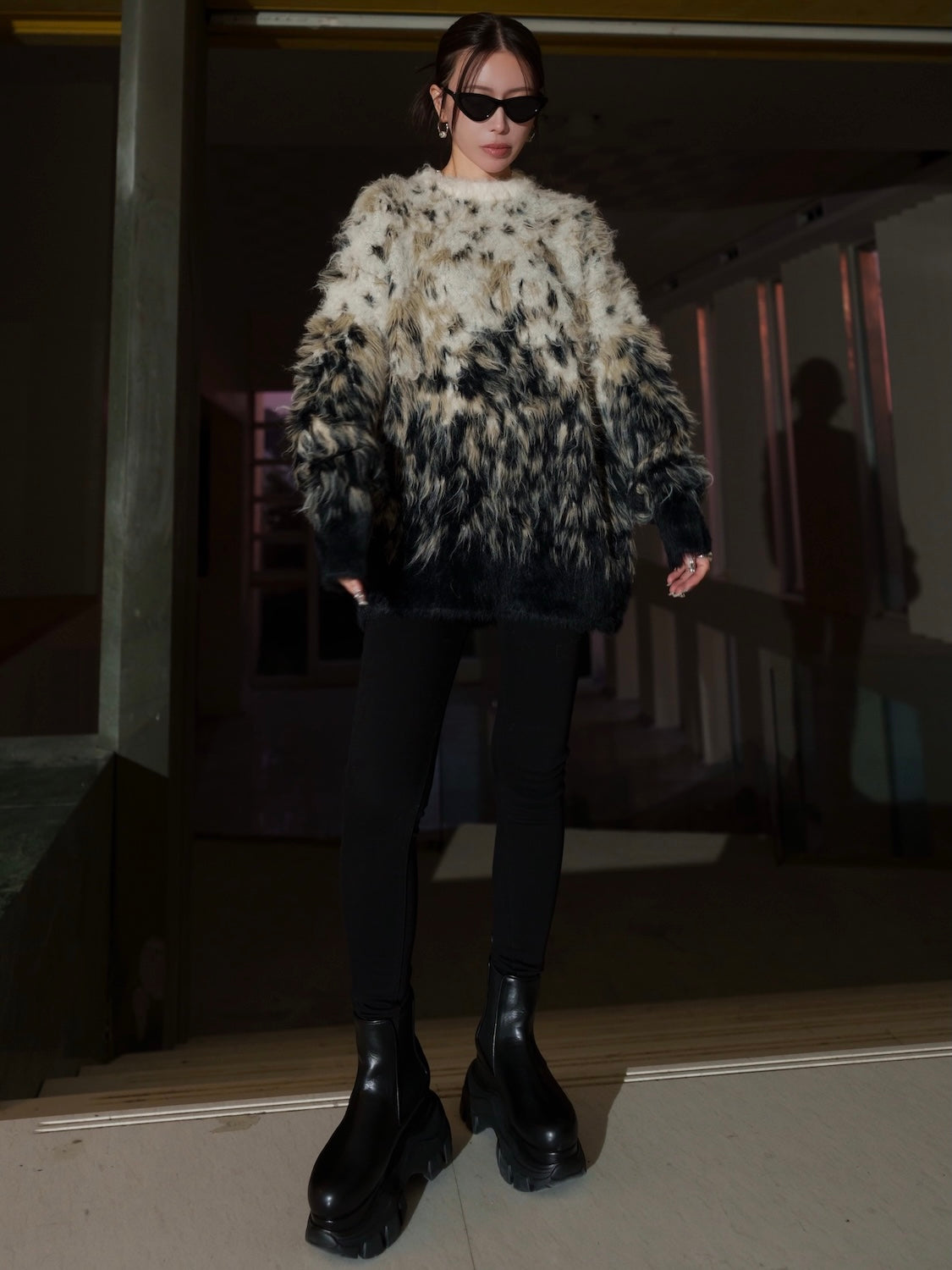 グラデーション Hairy KNIT プルオーバー