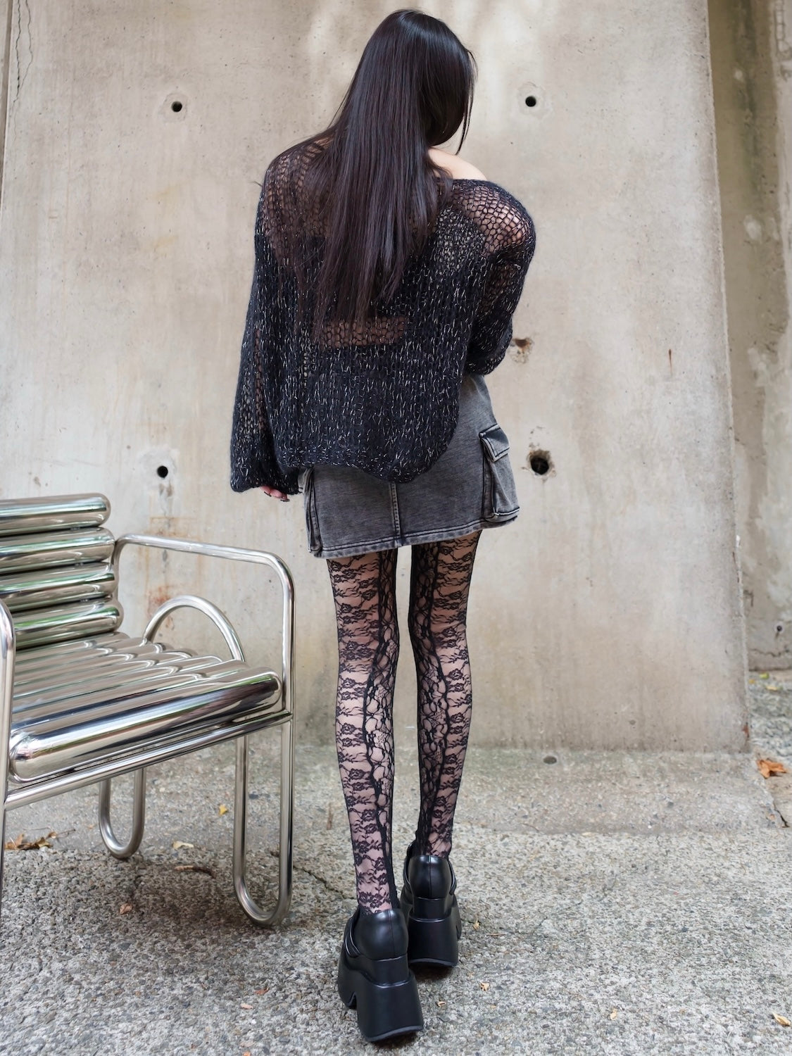 ラメ&モヘア Hand Made KNIT