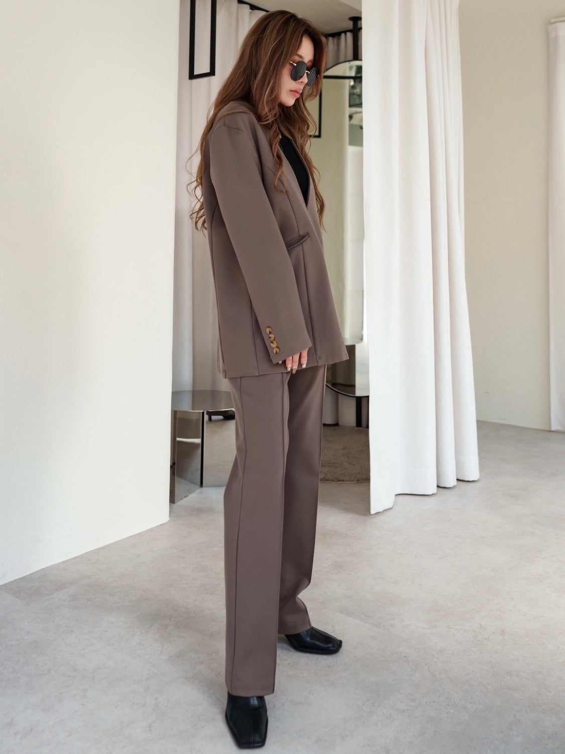 V-neck smooth set-up