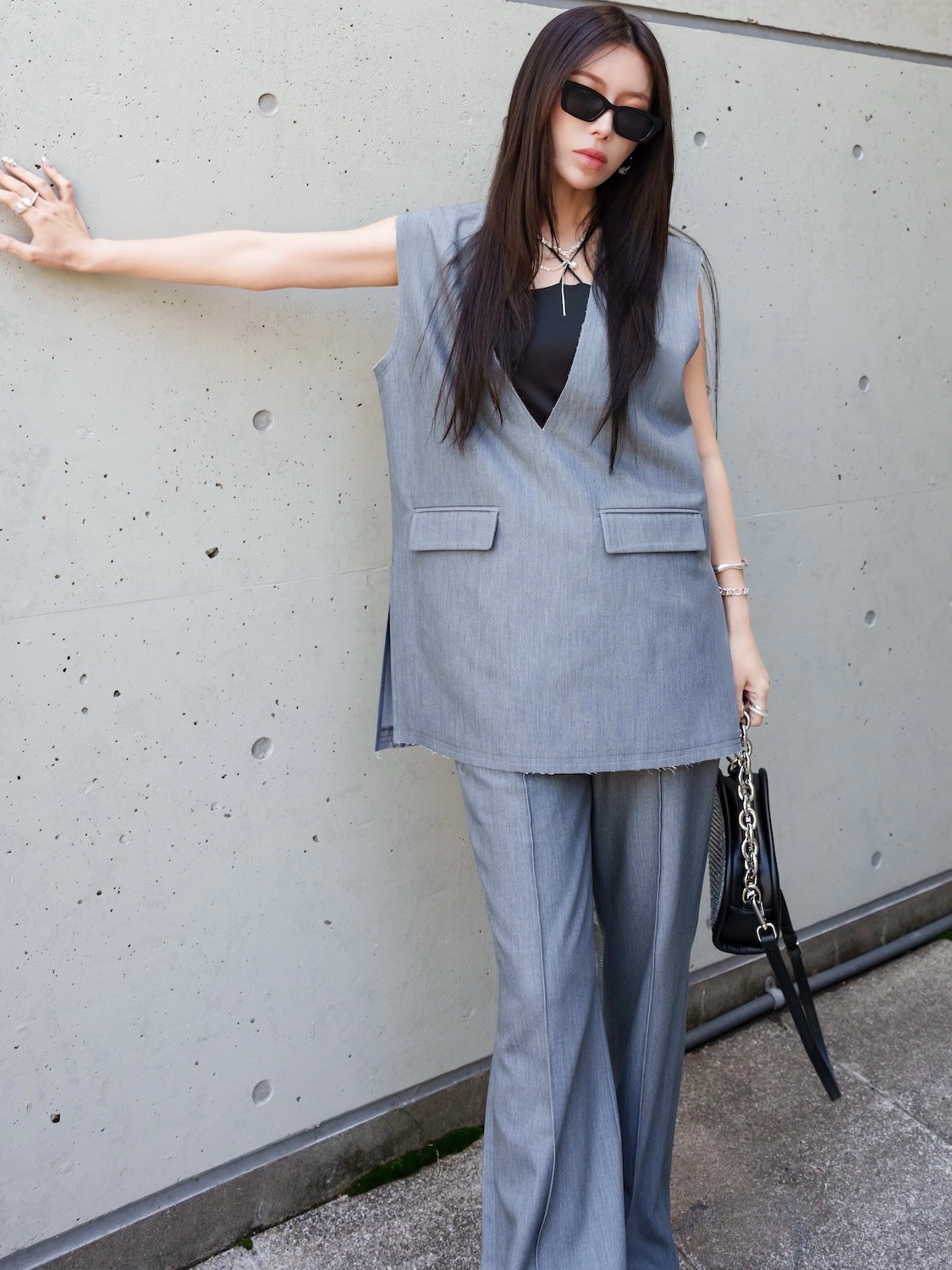 Vネック ベスト セットアップ